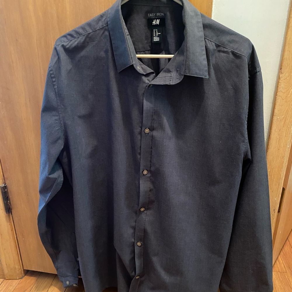H&M Grey Button Up shirt XL